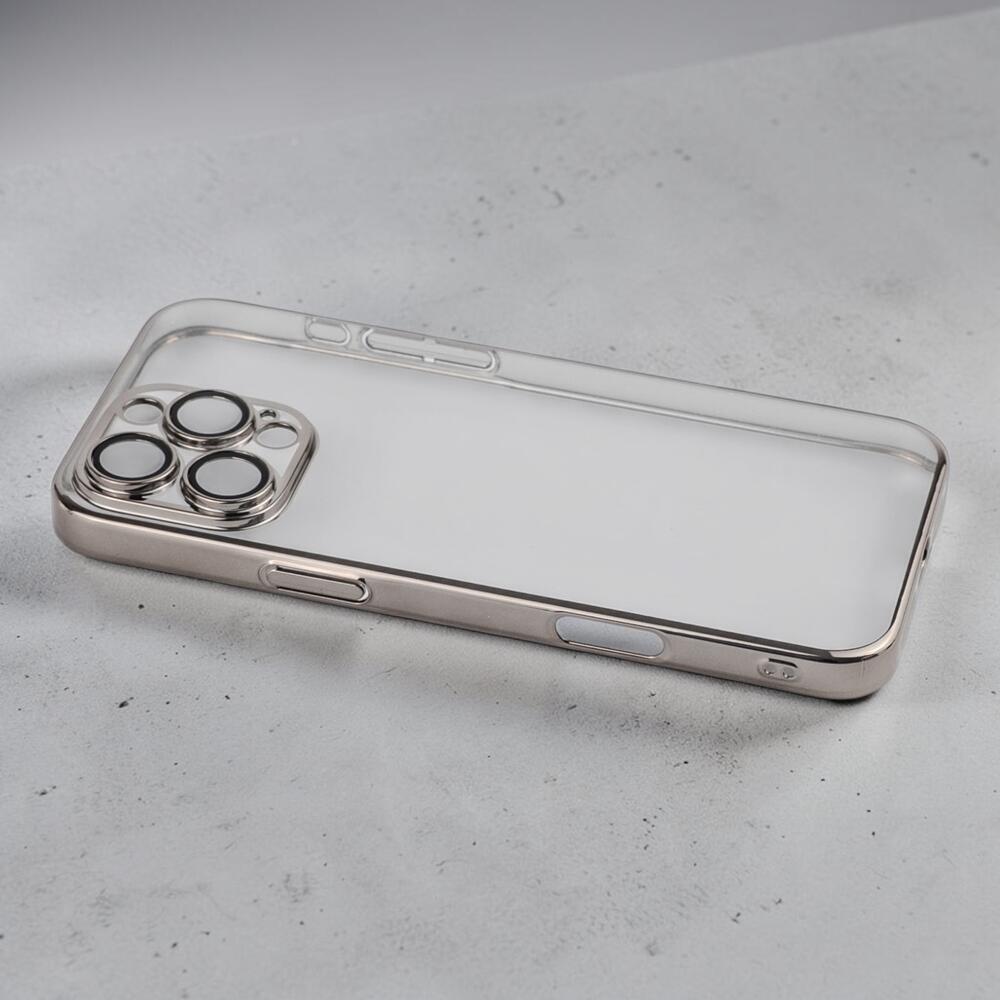 Чехол Silver Frame для Apple iPhone 16 Pro Max. Полностью защищает камеры