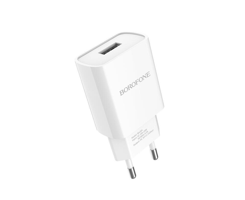 Сетевое зарядное устройство Borofone BA20A USB белое