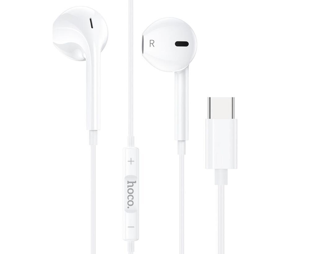 Наушники проводные вкладыши Hoco M80 с микрофоном Type-C белые