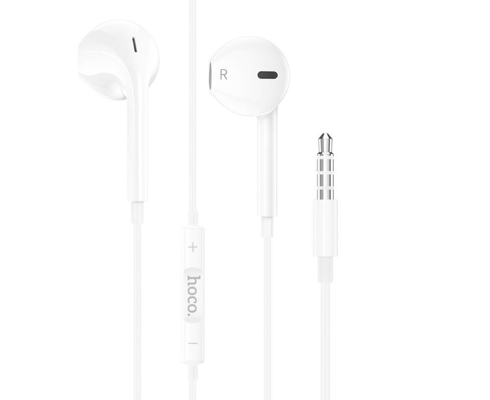 Наушники проводные вкладыши Hoco M80 с микрофоном Jack 3.5 белые