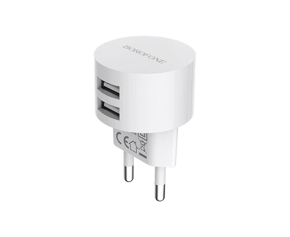 Сетевое зарядное устройство Borofone BA23A 2 USB белое