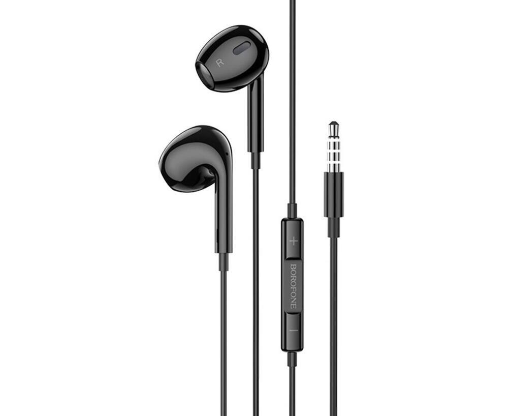 Наушники проводные вкладыши Borofone BM30 Max с микрофоном Jack 3.5 черные