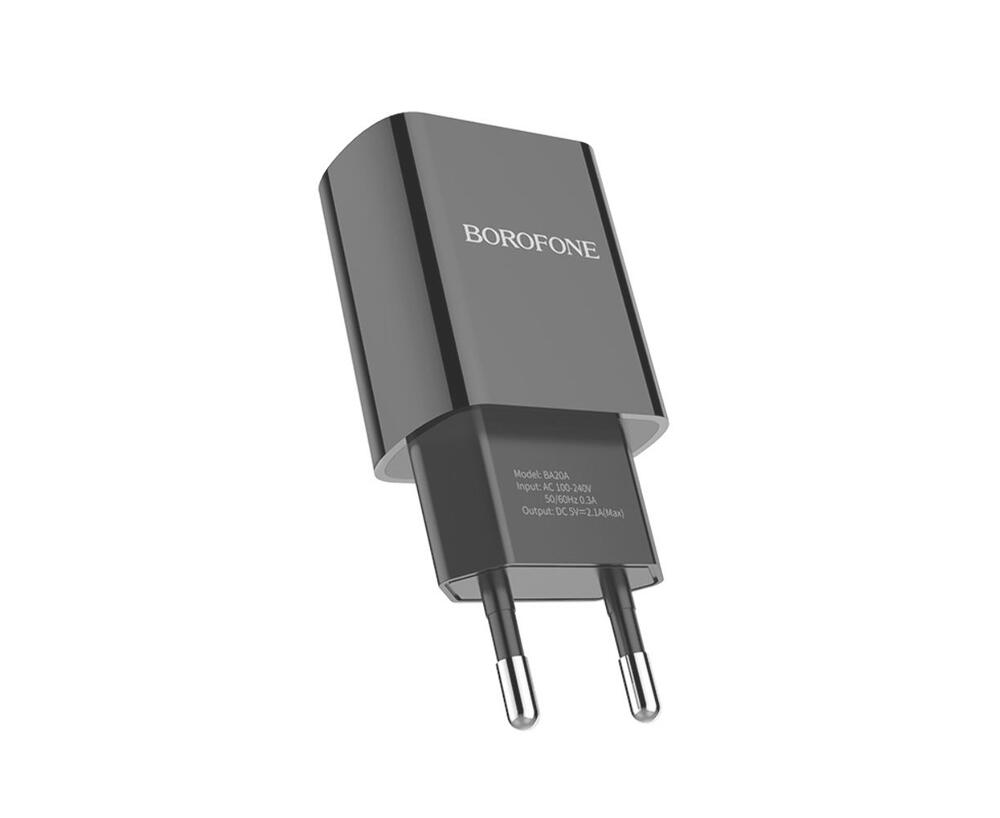 Сетевое зарядное устройство Borofone BA20A USB черное